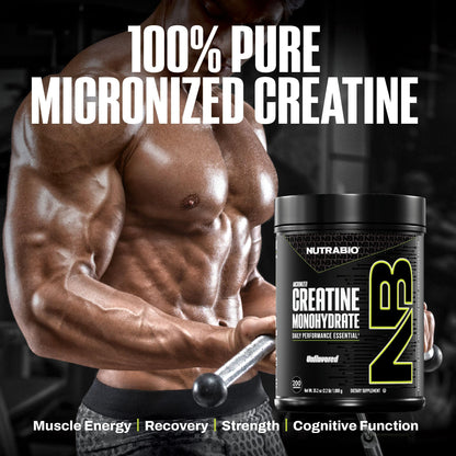 NutraBio Pure Micronized Creatine Monohydrate Powder Supplement, Unflavored, (1000 g) - Supports Bulk Muscle Energy, Recovery, and Strength - HPLC Tested Creatine Powder