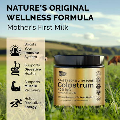 Premium Colostrum Supplement Highest IgG for Gut Health, Immune Support & Recovery Superfood, Anti-Age - Pure Grass-Fed Bovine Colostrum Powder