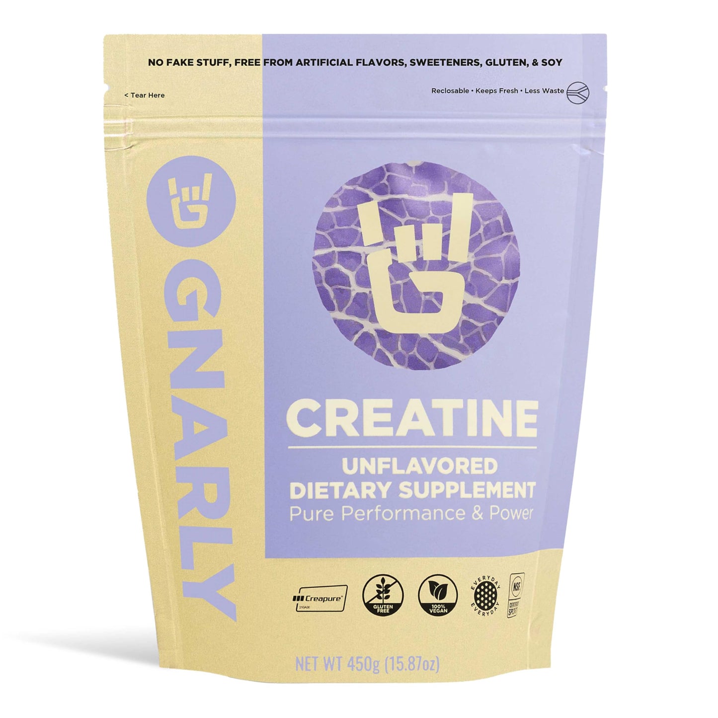 Gnarly Nutrition Creatine Powder – Creapure, Vegan Creatine Supplement – NSF Sport Certified, Optimized Recovery – Sports Nutrition
