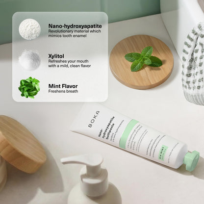 Boka Fluoride Free Toothpaste, Nano Hydroxyapatite Toothpaste, Appropriate for Sensitive Teeth - for Adult Oral Care