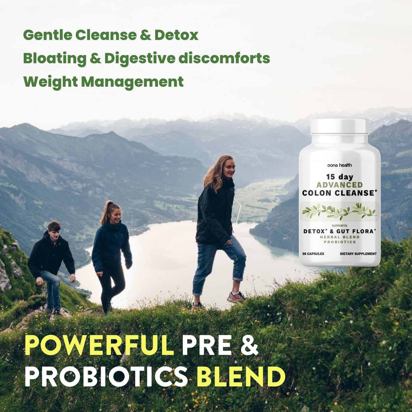 15 Day Advanced Colon Cleanse, Probiotics & Natural Herbs, Supports Detox & Gut Flora for Women & Men, with Cascara Sagrada, Psyllium Husk & Senna Leaf