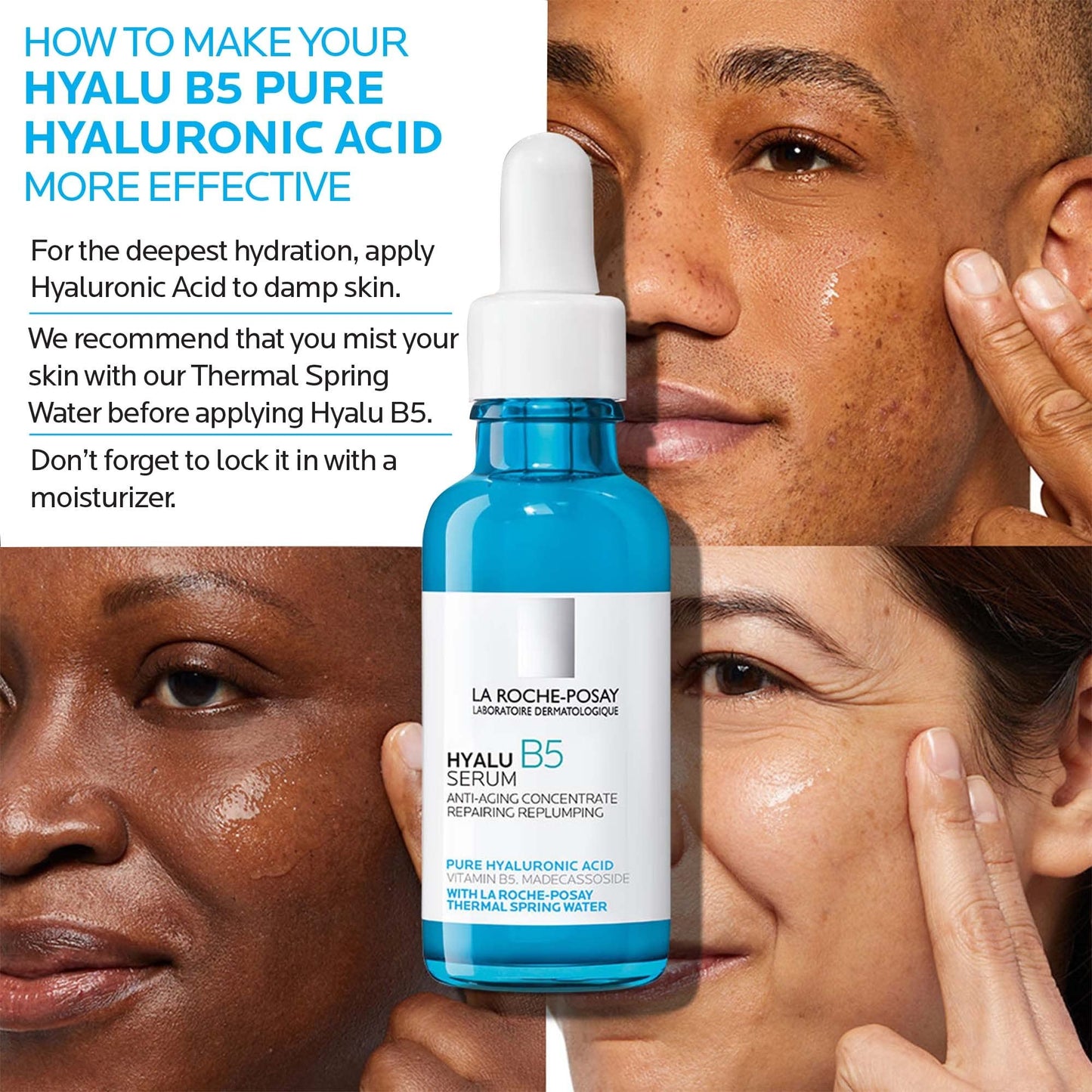 La Roche-Posay Hyalu B5 Pure Hyaluronic Acid Serum for Face, with Vitamin B5, Anti-Aging Serum for Fine Lines and Wrinkles,
