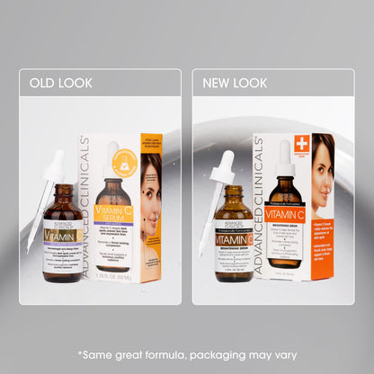 Advanced Clinicals Brightening Vitamin C Serum For Face With Glycolic Acid + Lactic Acid | Vitamin C Eye Serum Face Moisturizer For Improving