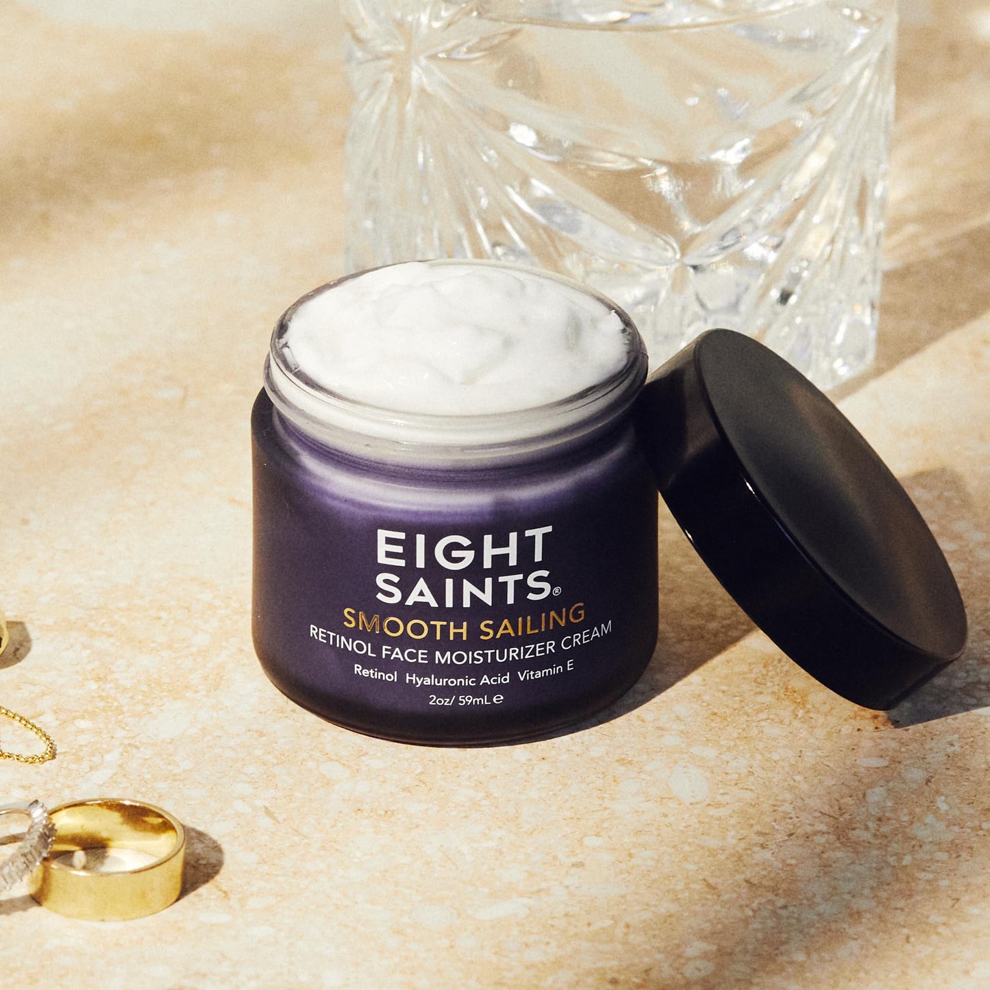 Eight Saints Retinol Facial Moisturizer Cream, For Firming Face, Neck & Eye Wrinkles and Lines, Deep Hydrating Lotion, Fragrance-Free, with Retinol