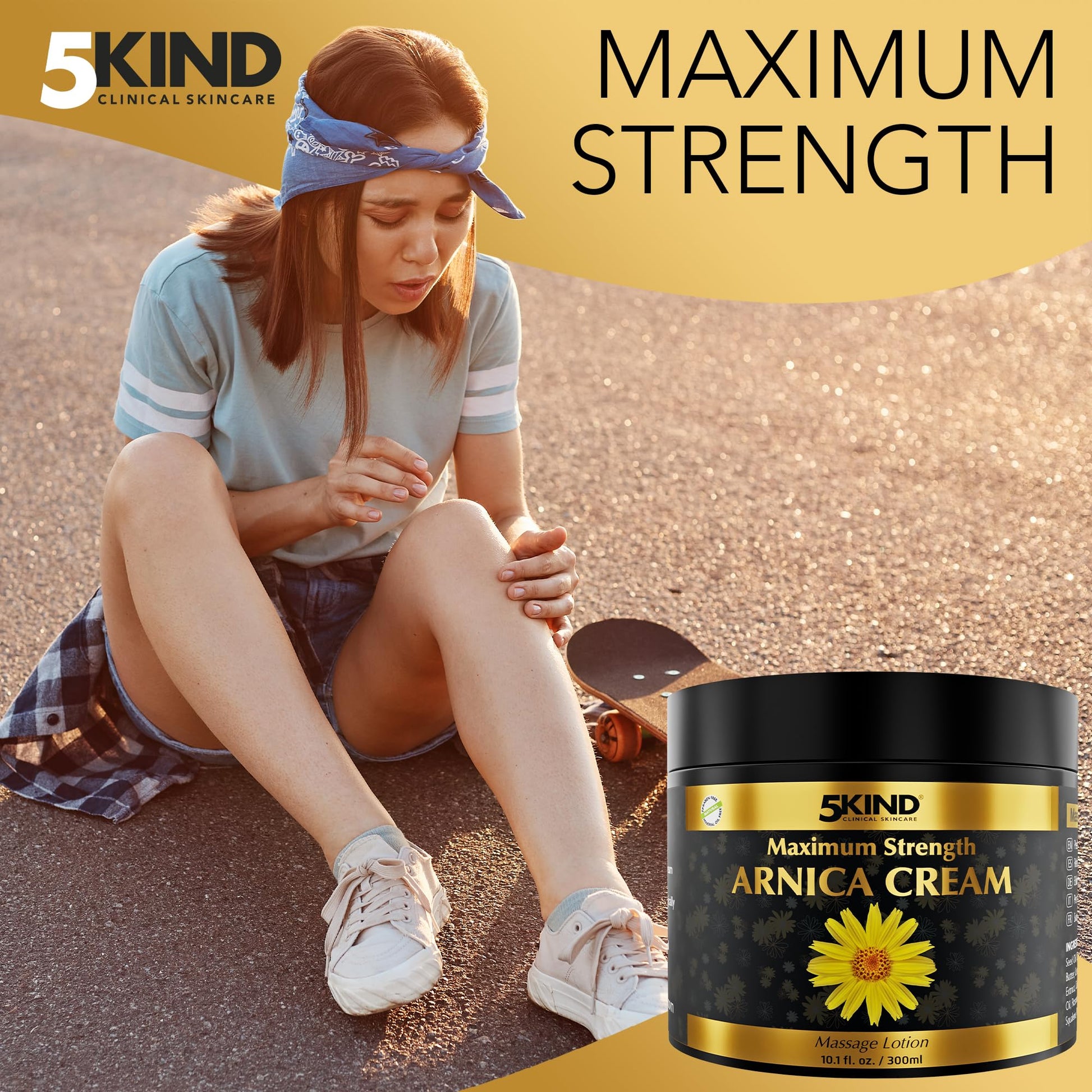 5kind Extra Strong Arnica Cream for Bruising and Swelling 10.1 Fl Oz - Arnica Bruise Cream Extra Strength Fast Healing Thin Skin - High Concentration Arnica Montana Extract for Bruises-Natural Formula 5kind clinical skincareBuy Supplements Australia