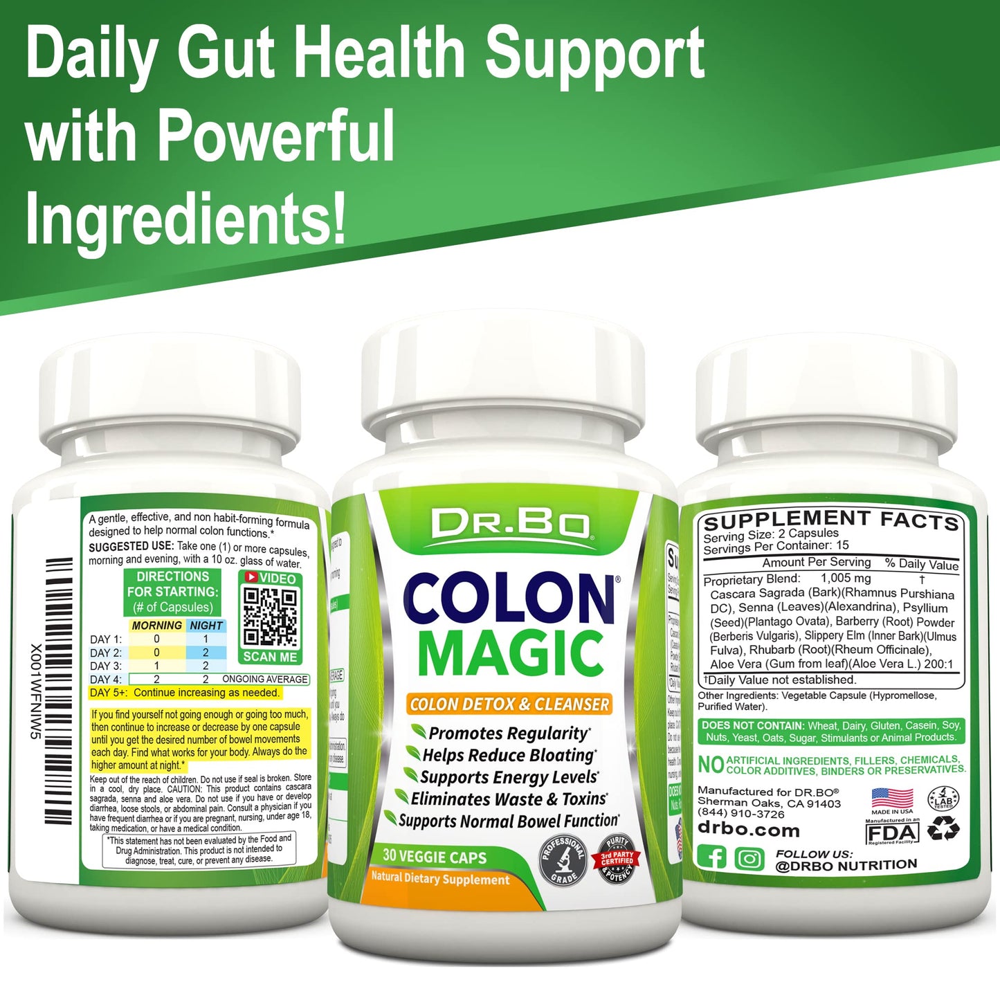 Colon Cleanse Detox Formula - Natural Bowel Cleanser Pills for Intestinal Bloating & Fast Digestive Cleansing - Daily Constipation Relief Supplement Gut, Belly,