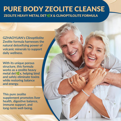 GZ HAOYUAN Zeolite Detox Capsules – Clinoptilolite Zeolite Supplement with Milk Thistle, Chlorella, Curcumin & PQQ for Gut, Liver & Full Body Detox Cleanse,