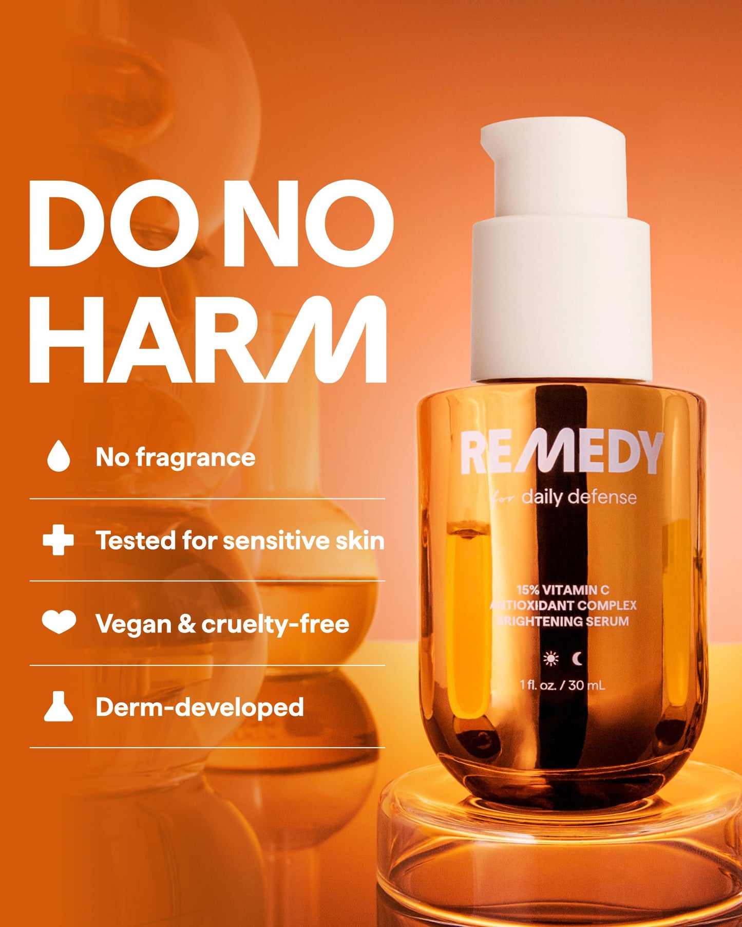Remedy for Daily Defense | 15% Vitamin C Complex Brightening Serum | Stabilized Vitamin C with Next-Gen Antioxidants, Ferulic Acid, Ectoin
