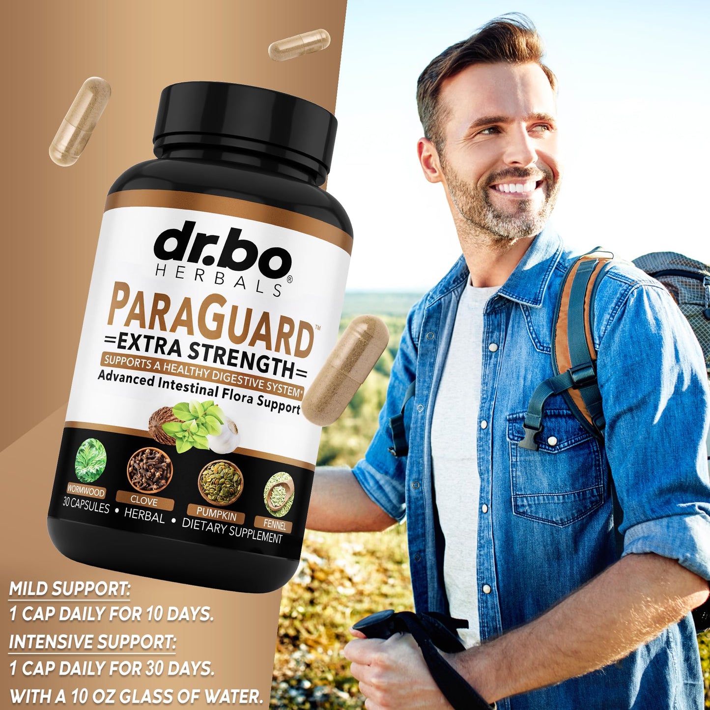 ParaGuard Cleanse Detox Pills - Extra Strength Intestinal Guard Formula Supplement, Black Walnut Wormwood Clove & Oregano - Adults Natural Herbal