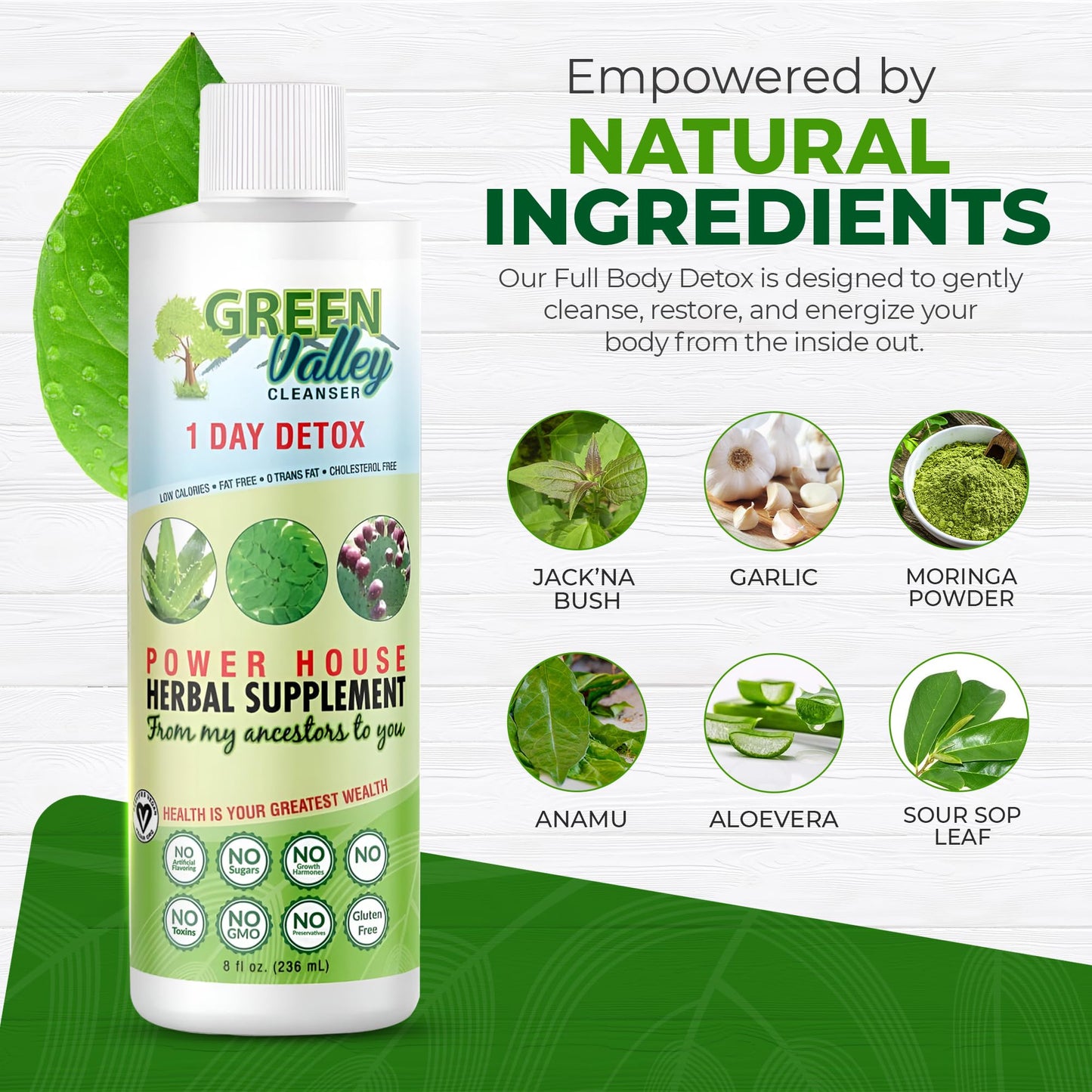Green Valley Cleanser – Natural Herbal Colon Cleanse Detox Supplement | Supports Digestion, Bloating Relief & Regularity | 8 oz Liquid