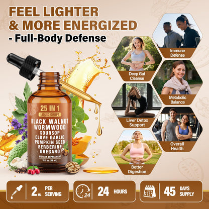 Royavita 25-in-1 Liposomal Wormwood Black Walnut Clove Parasite Cleanse with Clove, Garlic, Pumpkin Seed, Oregano & Berberine – 98% Absorption for Superior