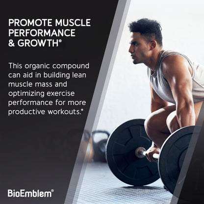 BioEmblem Creatine Monohydrate Powder - Unflavored Micronized Creatine Easily Mixes - Muscle Strength, Workout Recovery, Exercise Performance -