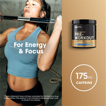 Optimum Nutrition Gold Standard Pre-Workout, Vitamin D for Immune Support, with Creatine, Beta-Alanine, and Caffeine for Energy, Keto Friendly, Blueberry Lemonade