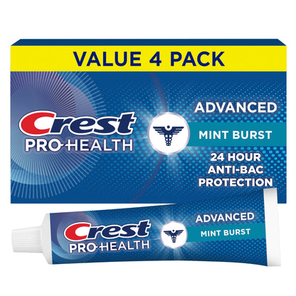 Crest Pro-Health Advanced Antibacterial Protection Toothpaste,5 oz 4 Pack, Teeth Whitening for adults, Breath Freshener, for Sensitive Teeth, Gum Health,