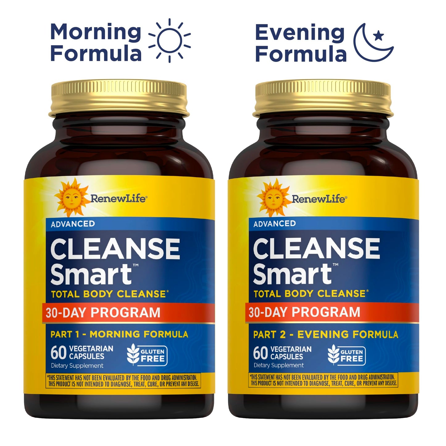 Renew Life Cleanse Smart Advanced Total Body Program, 2-Part Detox Cleanse Promotes Digestive Regularity and Supports Waste Elimination, Herbal Blend