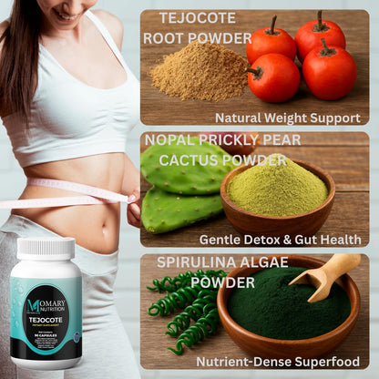 Tejocote Root with Spirulina Algae and Nopal Prickly Pear Cactus | Natural Detox &  Management Support | Natural upport