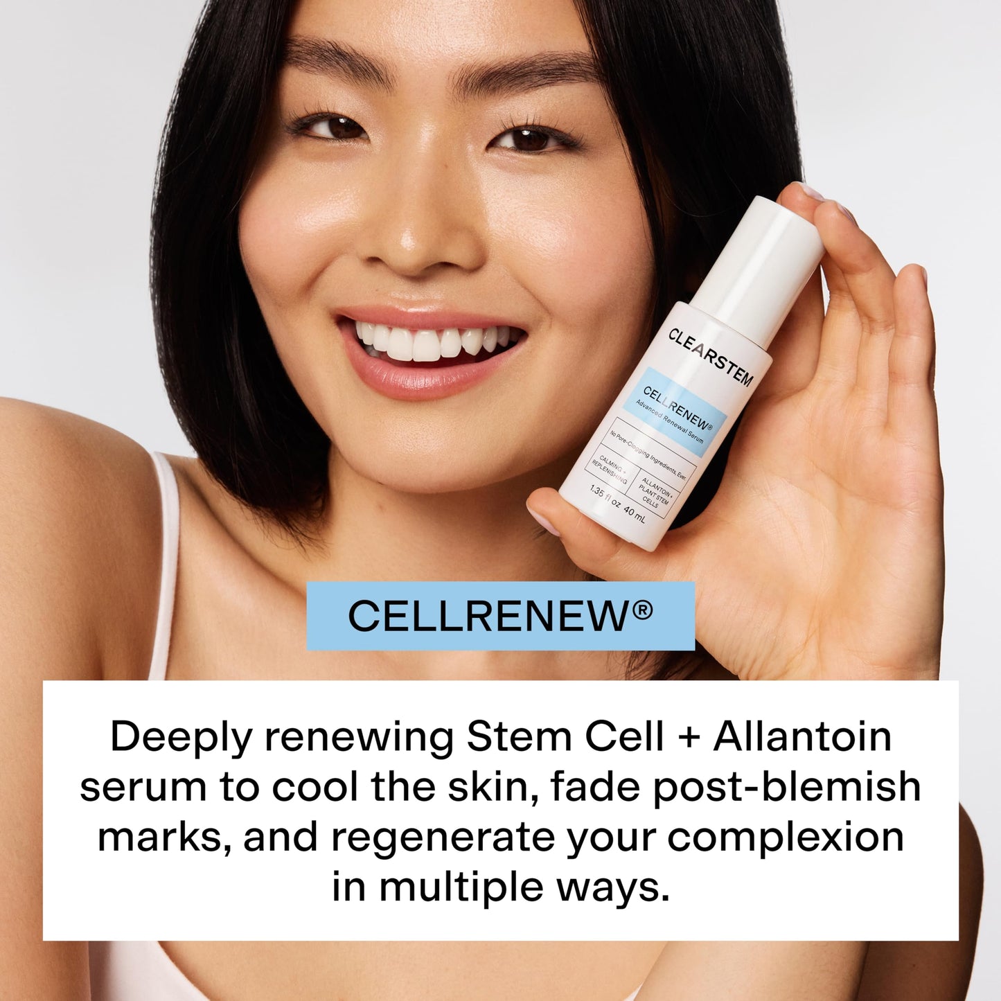 CLEARSTEM - CELLRENEW - Collagen Stem Cell Serum - Acne + Youthful Skin Face Serum - Hyaluronic Acid, Reishi, Aloe Vera - Facial Skin Care Products