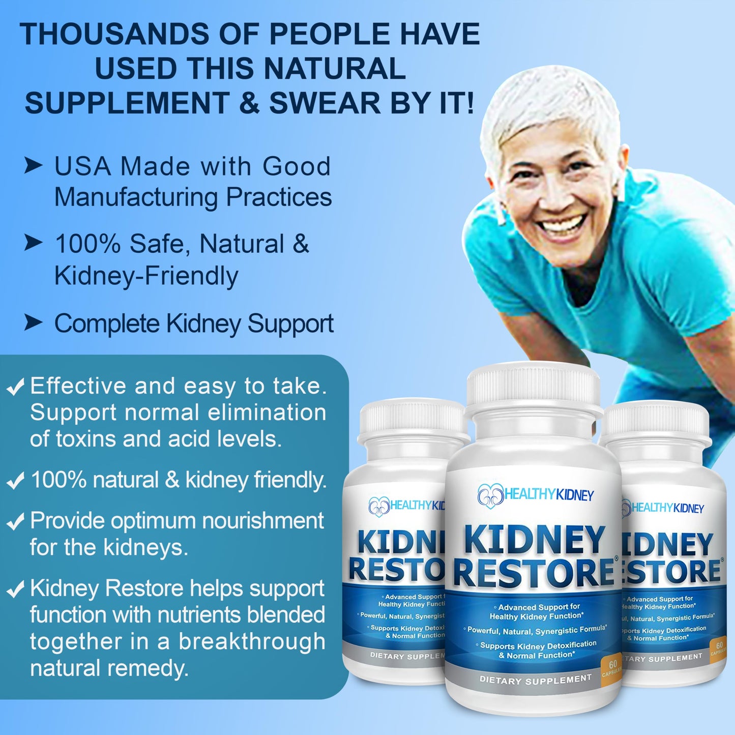 Kidney Cleanse Detox & Repair - Formulated by Kidney Health Expert Living w/Transplant - US Made Kidneys Support Supplement, Detox,