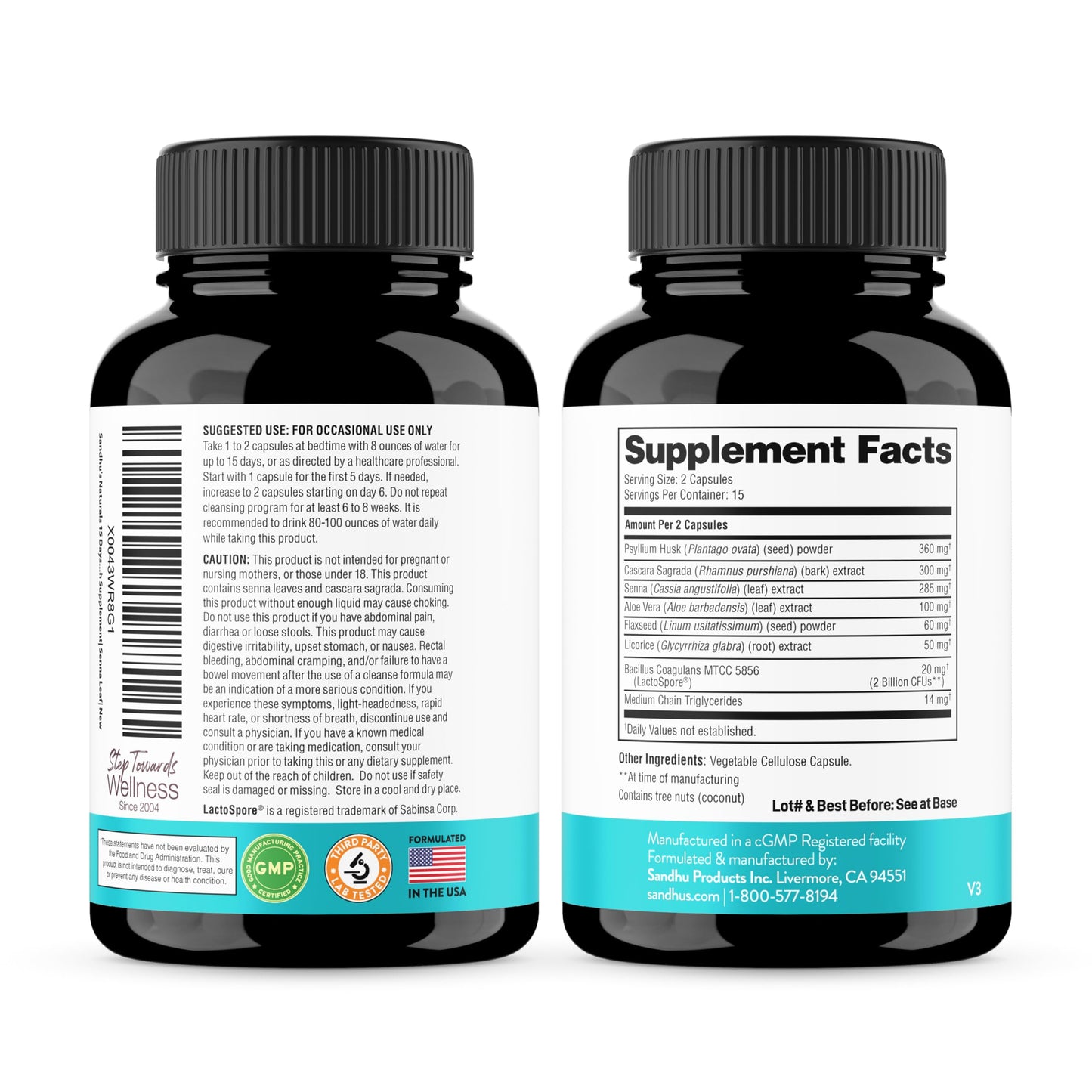 Sandhu's 15 Day Gut Cleanse Colon Detox for Women & Men| Supports Colon Cleansing & Digestive Health| Senna, Cascara Sagrada, Psyllium Husk & Probiotics