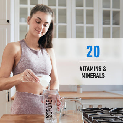 Isopure Zero Carb 100% Pure Whey Isolate Protein Powder, Lactose Free, Gluten Free, with Vitamins, Creamy Vanilla, 25g Protein Per Serving, 1 Lb,