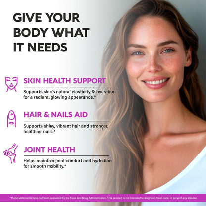 Multi Collagen Peptides - Hydrolyzed Types I, II, III, V & X - Collagen Supplement for Women 1300mg - w/ Hyaluronic Acid, Vitamins C & E - Skin, Hair