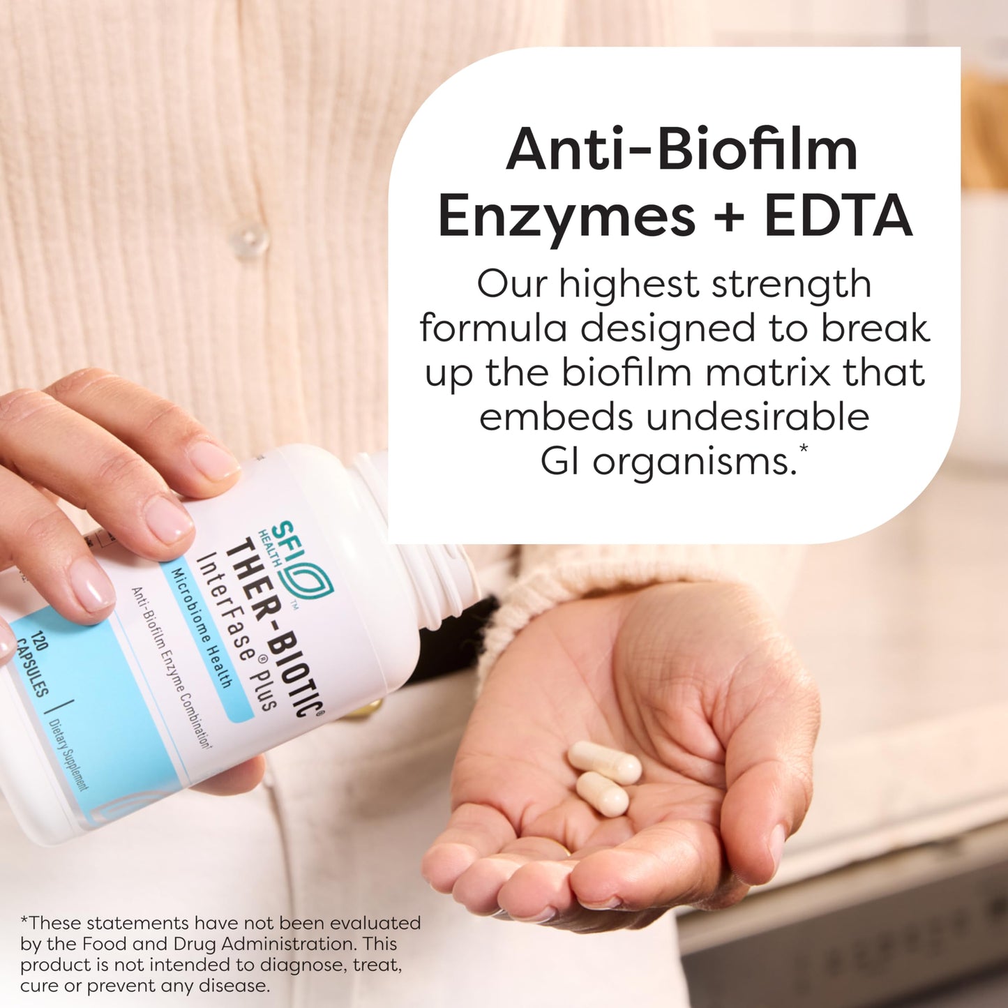 Klaire Labs SFI Health Interfase Plus - Enzyme Combination to Disrupt Biofilm Matrix + EDTA - Gastrointestinal System, Gut Flora