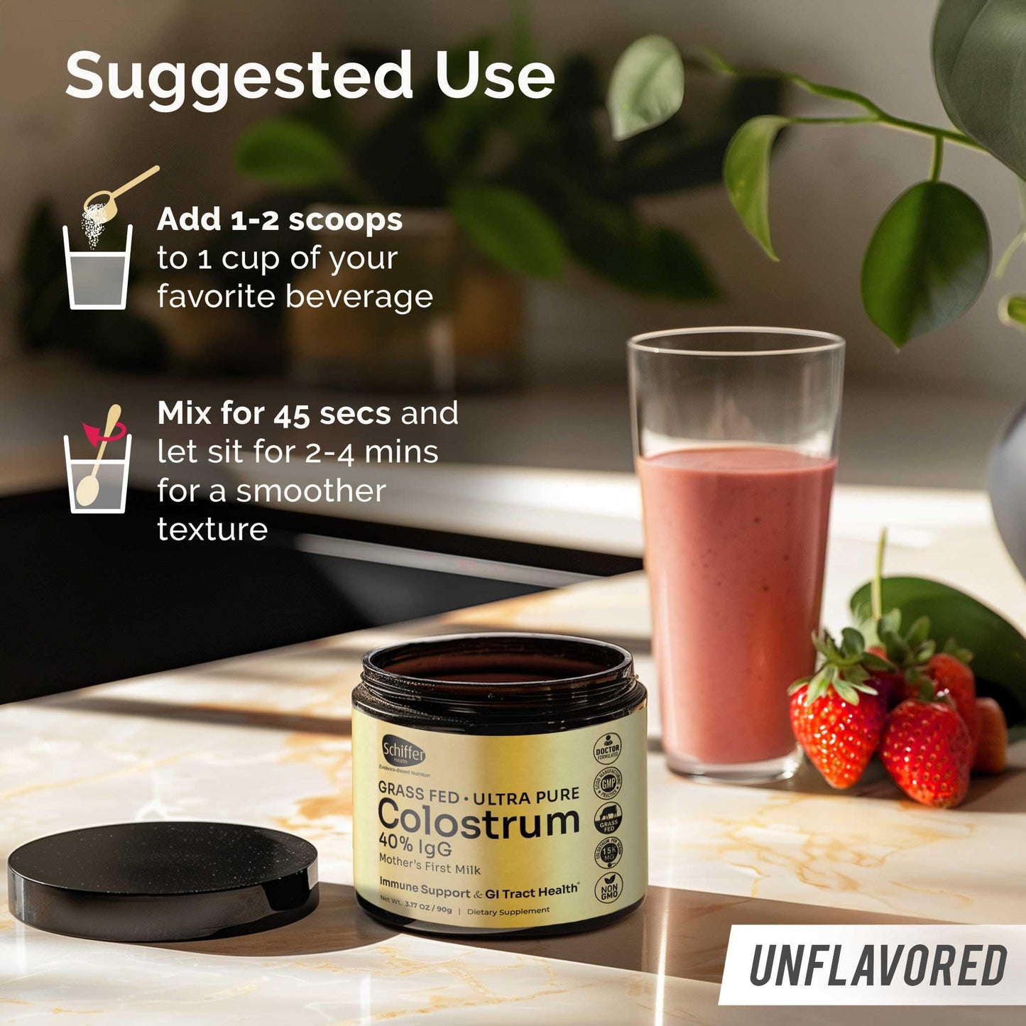 Premium Colostrum Supplement Highest IgG for Gut Health, Immune Support & Recovery Superfood, Anti-Age - Pure Grass-Fed Bovine Colostrum Powder