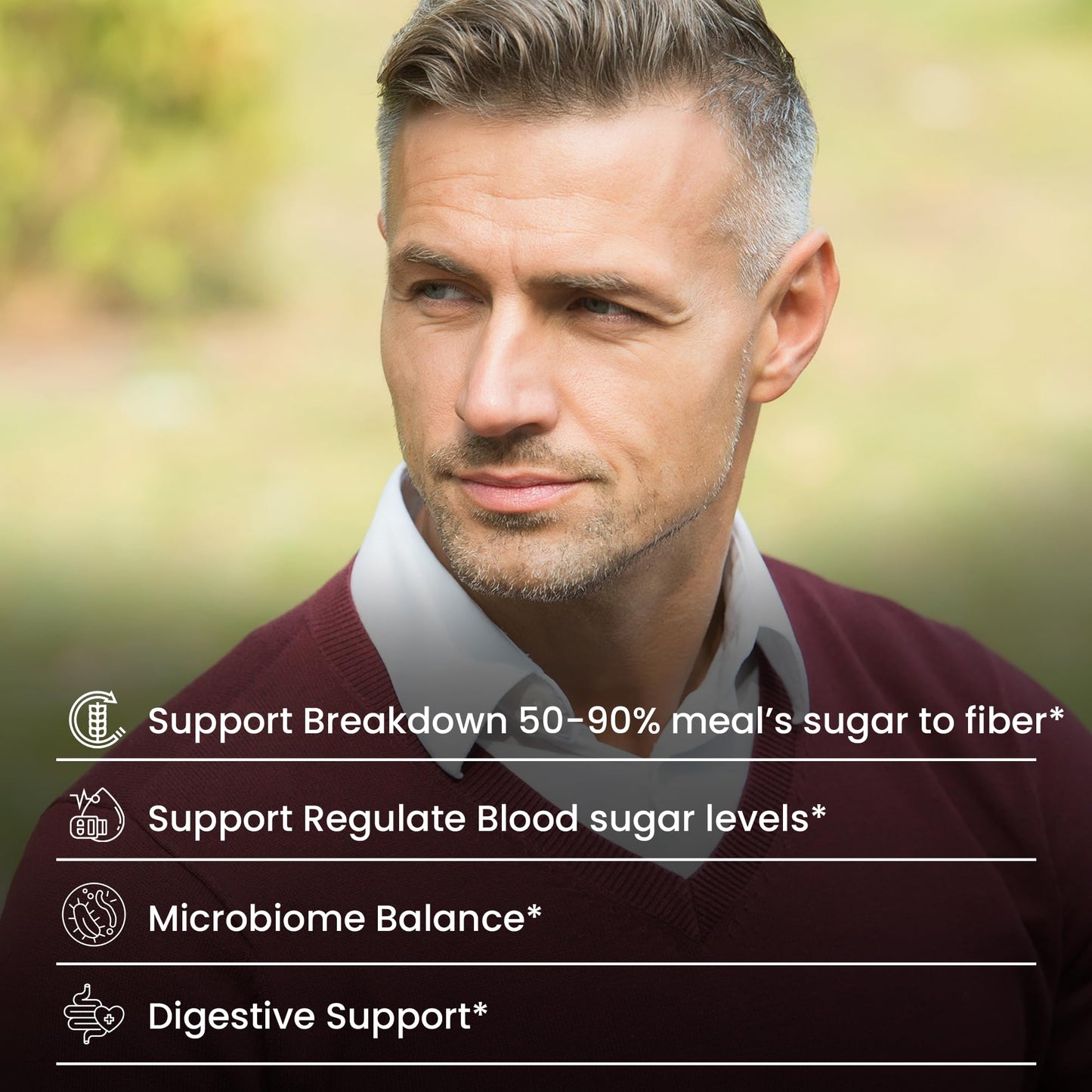 OPTIVIDA Sugr-2-Fibr - Natural Blood Sugar Support Supplement with Enzyme Technology - Glucose Support Supplement - Sugar to Fiber for Gut & Energy Levels