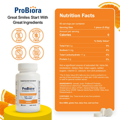 ProBiora Professional Strength Oral Probiotics for Teeth and Gums | Dental Probiotic for Oral Health | Bad Breath Treatment for Adults | Tooth Whitening