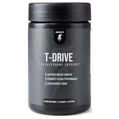 InnoSupps T-Drive Testosterone Booster Enhance Performance Amplify Muscle Growth, Increase Libido & Energy Levels w/KSM-66 Ashwagandha, Magnesium, Vitamin D, Niacin Boron, Fenugreek, 90 Caps, 30 Days InnoSuppsBuy Supplements Australia