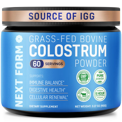 Bovine Colostrum Powder for Women &Men Source of IgG & IgA Grass-Fed, Pure Bovine Colostrum for Gut Health, Immune Support, Muscle Recovery & Wellness, Unflavored