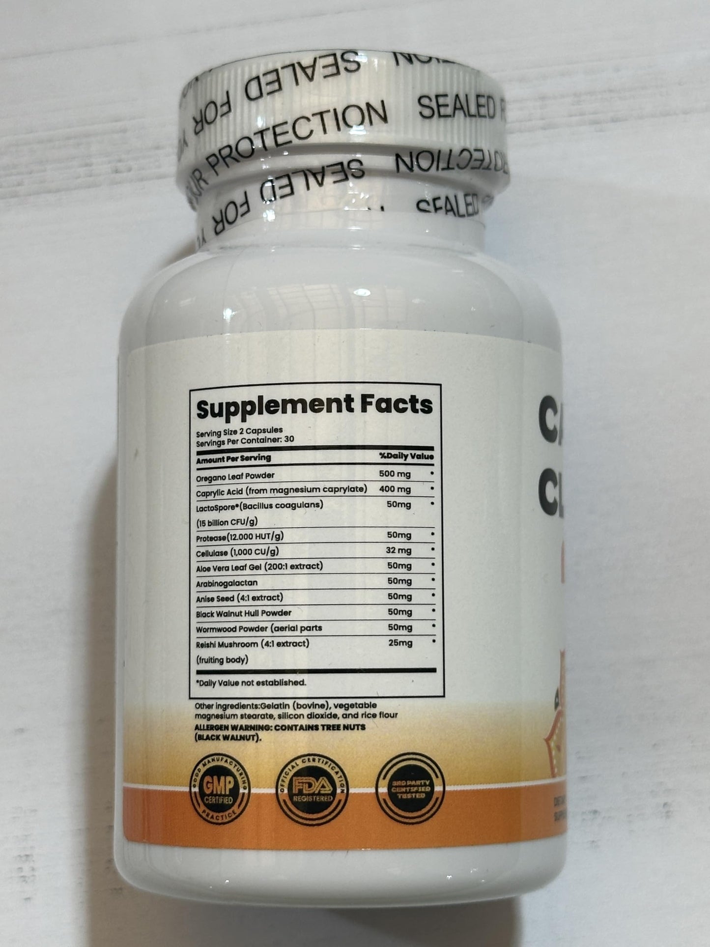 Candida Cleanse - Gut & Colon Support, Advanced Formula - Oregano Leaf, Wormwood, Black Walnut, Caprylic Acid