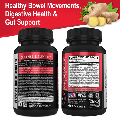 Colon Cleanser Detox for Weight Flush - 15 Day Colon Cleanse Pills Poop for Women Men - Fast Natural Laxative, Bowel Movement Supplements Intestinal Health Body