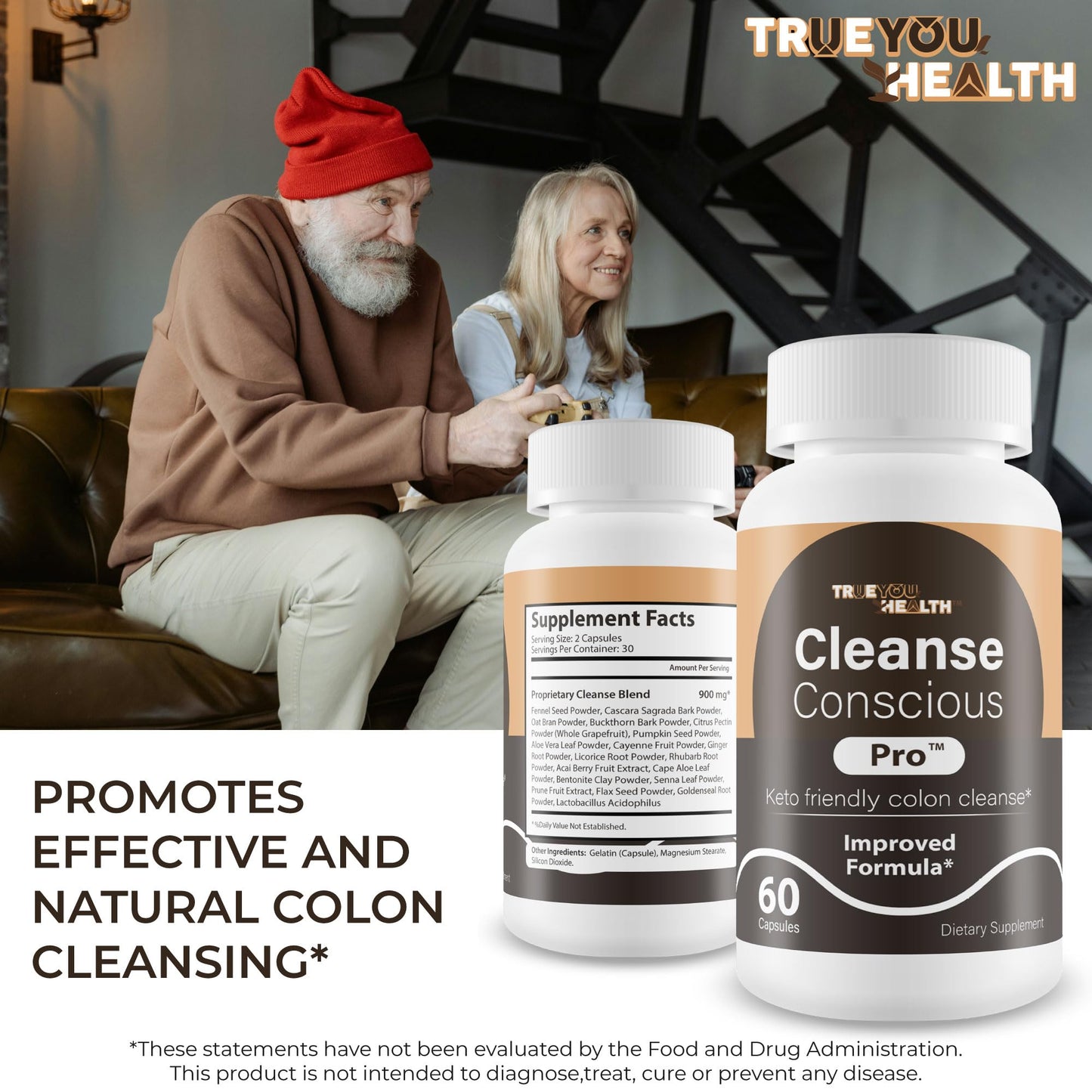 Cleanse Conscious Pro - Improved Formula - Our Best Keto Friendly Colon Cleanse Capsules - Keto Colon Detox Pills for Women & Men