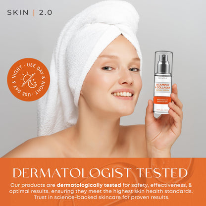 Skin 2.0 Vitamin C Serum - Dermatologist Tested, Anti-Aging & Dark Spot Remover - Brightening, Clean Beauty, Cruelty-Free,