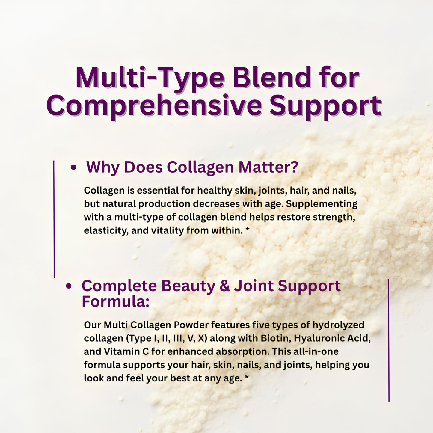 Micro Ingredients Multi Collagen Peptides Powder, 1lb – Hydrolyzed Type I,II,III,V,X with Biotin, Hyaluronic Acid, Vitamin C – Unflavored Collagen