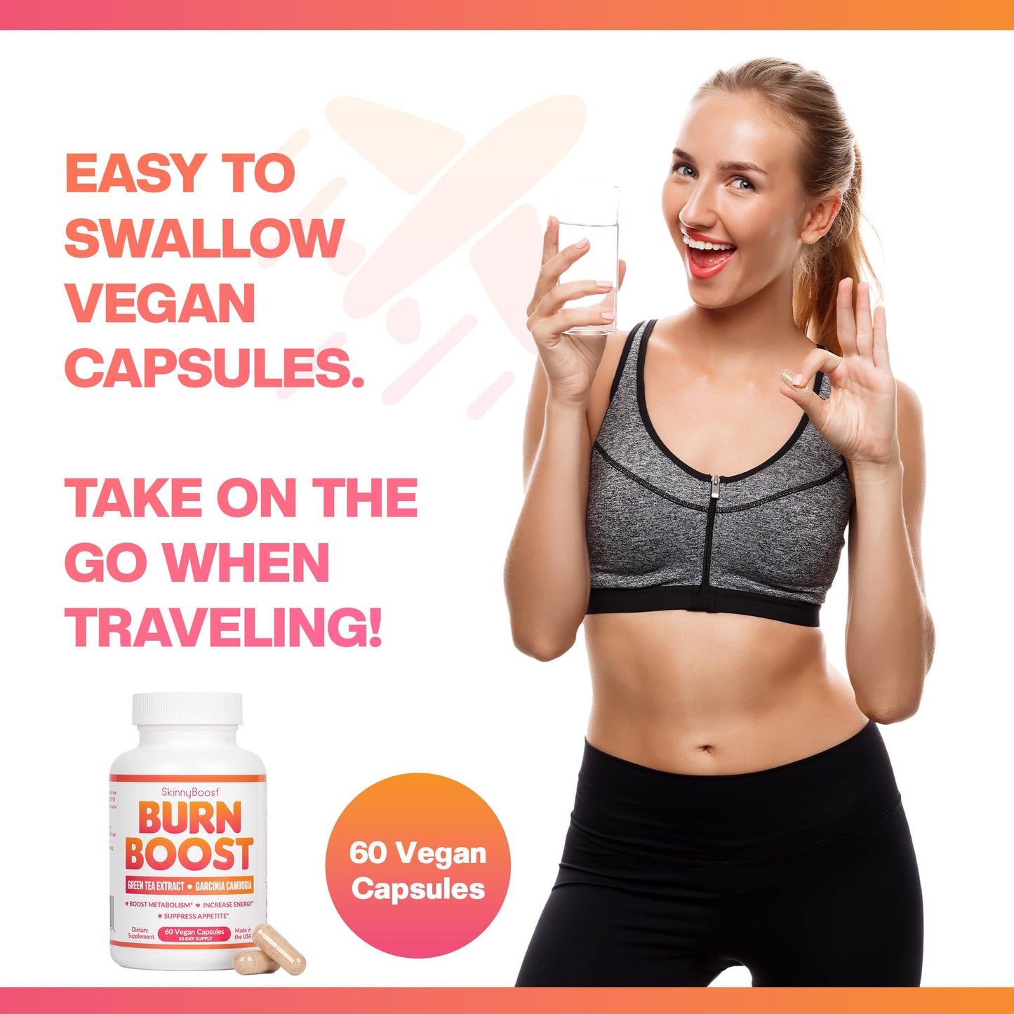 SkinnyBoost Burn Boost Capsules-60 Ct – Natural Vegan Metabolism Support with Green Tea & Garcinia Cambogia -Anotioxidants