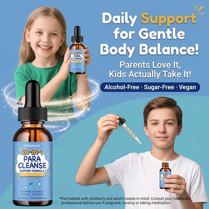 Wormwood Black Walnut Clove Parasite Cleanse for Humans & Kids, 20 in 1 Zeolite, Chlorella, 20 Billion Probiotics, Liquid Detox Support, Gut & Digestive
