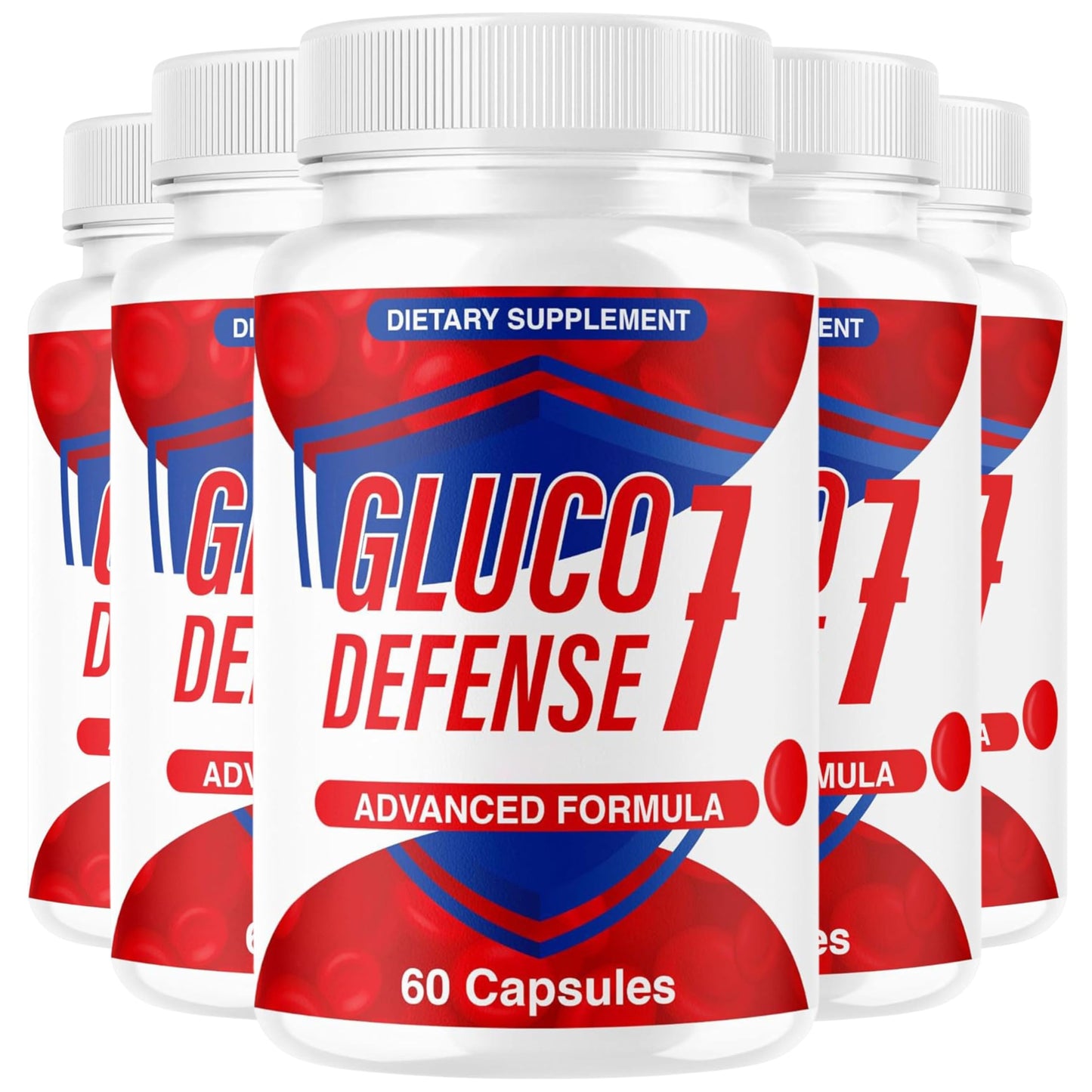 (5 Pack) GlucoDefense 7 Capsules - Official GlucoDefense Seven Blood Health Support Advanced Formula Supplement, Natural GlucoDefender 7 for Overall Health