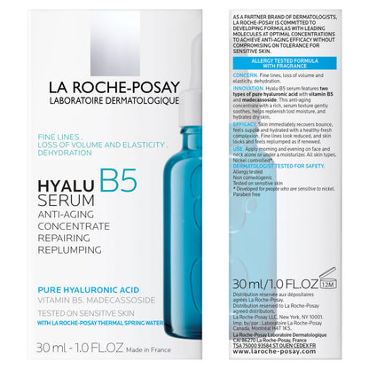 La Roche-Posay Hyalu B5 Suractivated Hyaluronic Acid Serum for Face, Vitamin B5 + Hyaluronic Acid + Glycerin, Hydrating Serum Visibly Plumps Skin,