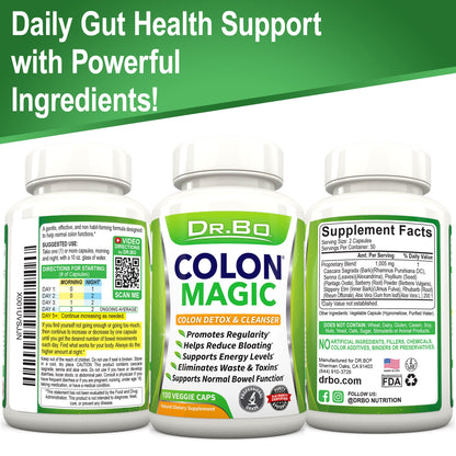 Colon Cleanse Detox Formula - Natural Bowel Cleanser Pills for Intestinal Bloating & Fast Digestive Cleansing - Daily Constipation Relief Supplement Gut