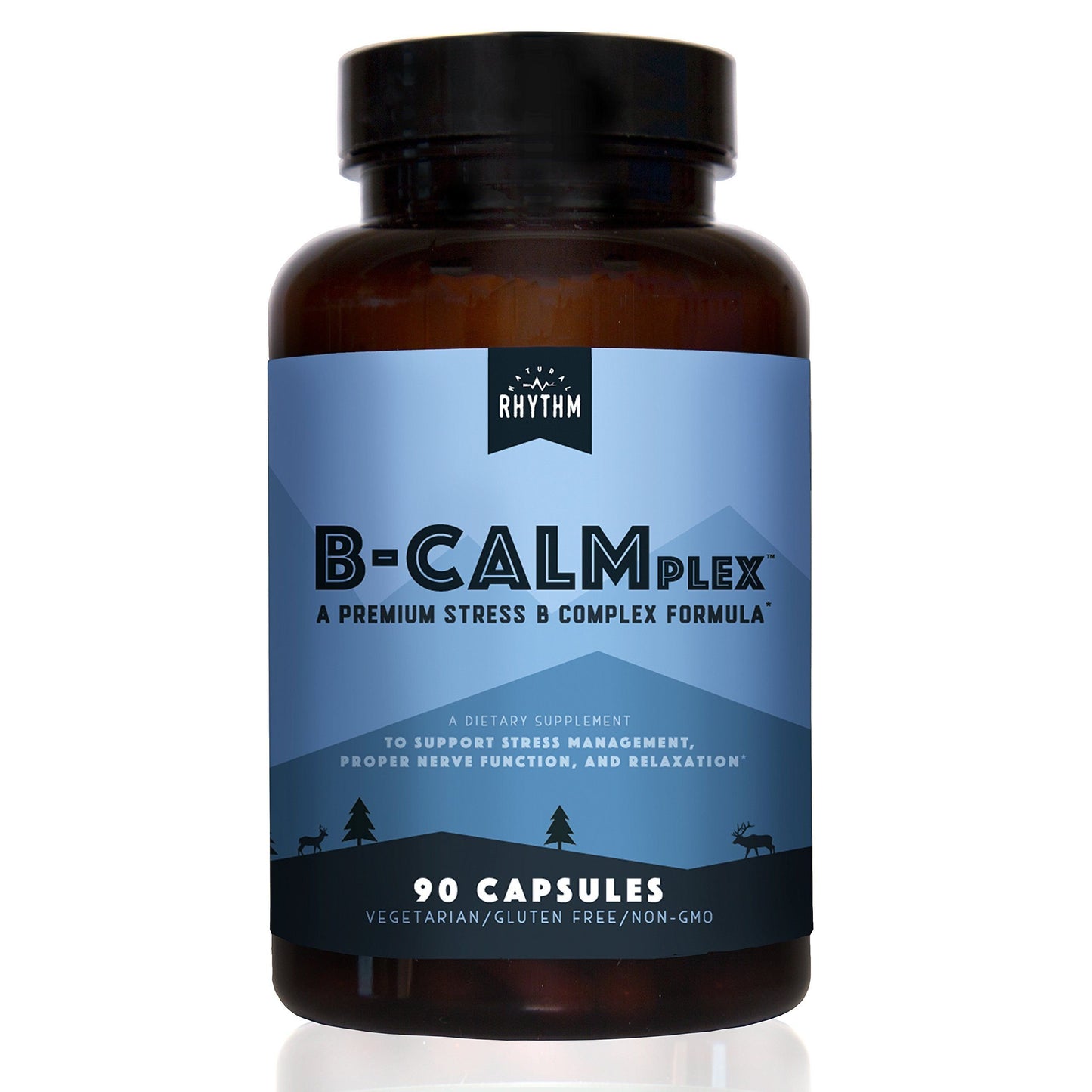 Natural Rhythm B-CALMplex B-Complex Vitamin Supplement, Comprehensive B Vitamin Blend with Methylfolate & B12, 3 Month Supply, 90 Capsules