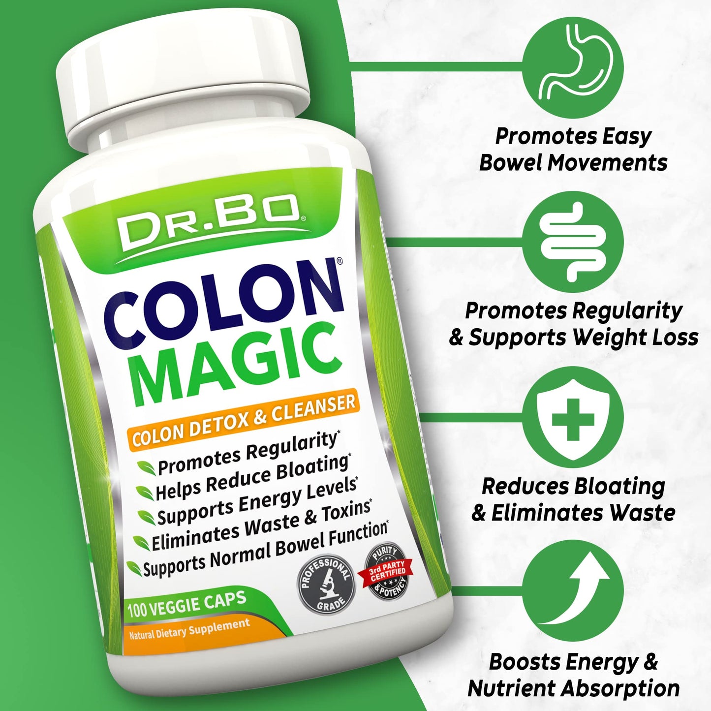 Colon Cleanse Detox Formula - Natural Bowel Cleanser Pills for Intestinal Bloating & Fast Digestive Cleansing - Daily Constipation Relief Supplement Gut