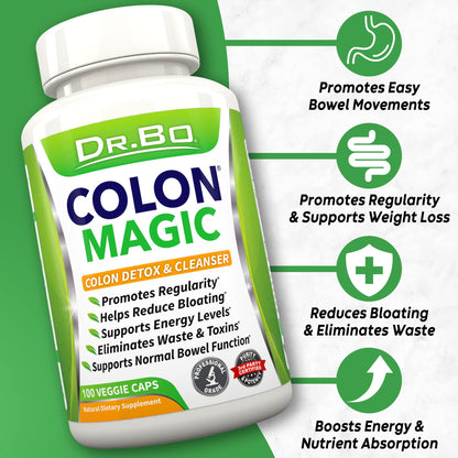 Colon Cleanse Detox Formula - Natural Bowel Cleanser Pills for Intestinal Bloating & Fast Digestive Cleansing - Daily Constipation Relief Supplement Gut