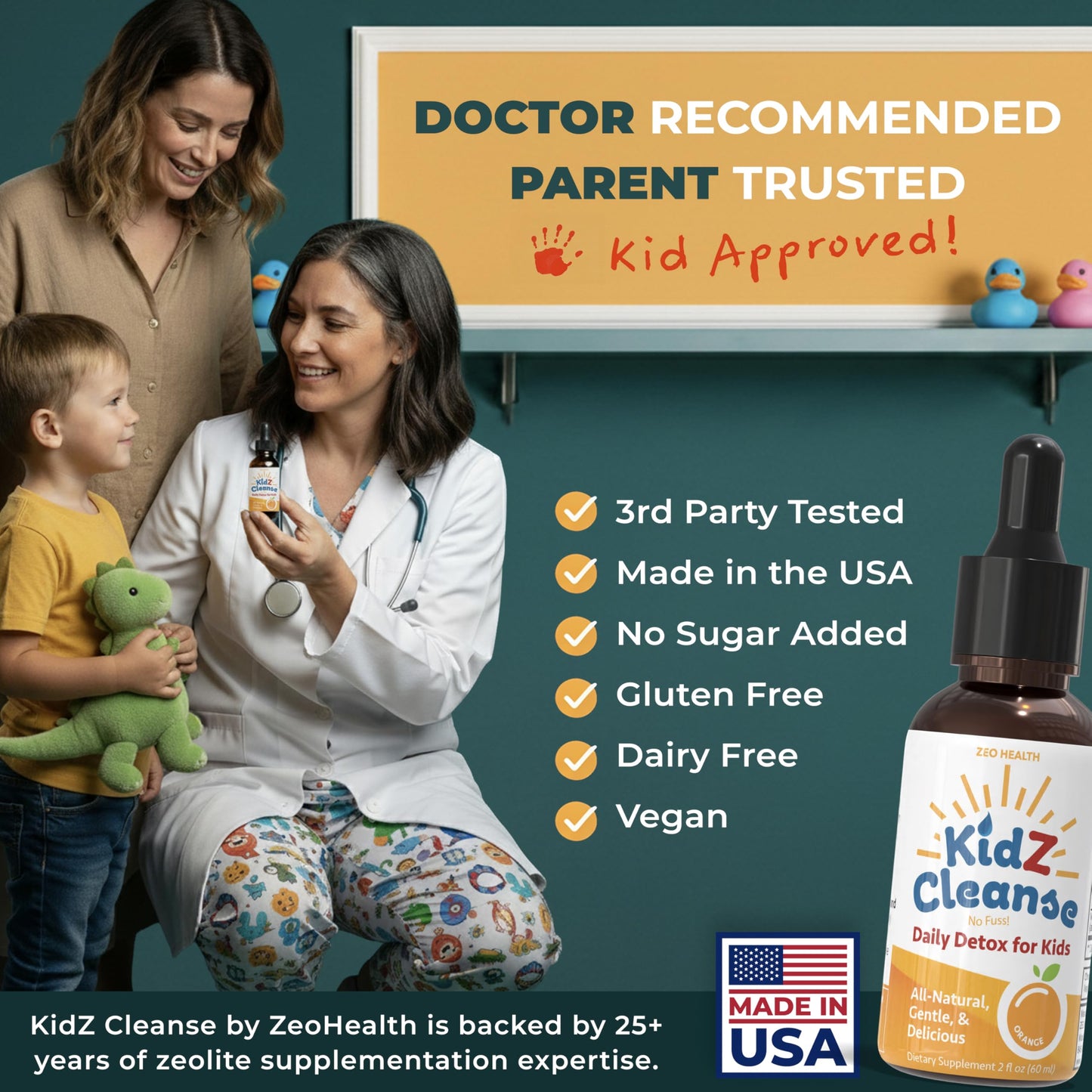 Zeolite Detox for Kids with Folinic Acid + Methyl B12 + D3 | Methylation + Heavy Metal Detox Support Supplement | Promotes Behavioral, Focus