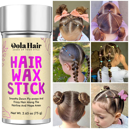 Dolahair Hair Wax Stick - Flyaway Control and Styling Pomade for Kids, Women, and Men - Slick Back Hair Bun Maker and Hair Accessorie for Teen Girls (1 Pack of Wax)