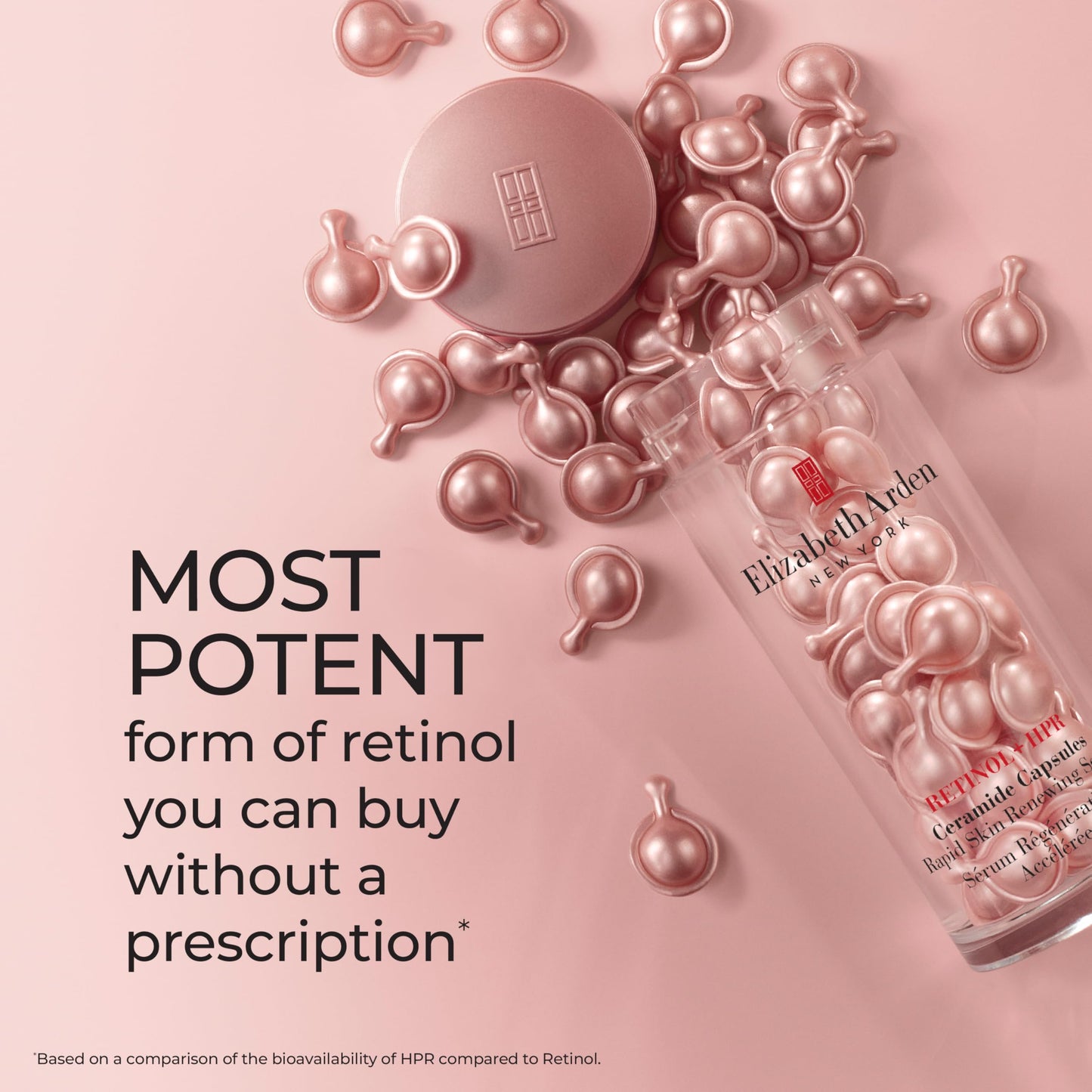 Elizabeth Arden Retinol + HPR Ceramide Rapid Skin Renewing Anti-Aging Face Serum Capsules, Fine Lines & Wrinkles Treatment with Peptides
