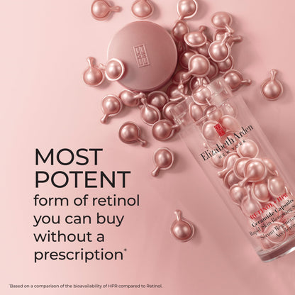 Elizabeth Arden Retinol + HPR Ceramide Rapid Skin Renewing Anti-Aging Face Serum Capsules, Fine Lines & Wrinkles Treatment with Peptides