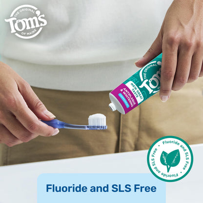 Tom's of Maine Fluoride-Free Antiplaque & Whitening Natural Toothpaste, Peppermint, 5.5 oz. (Pack of 2)