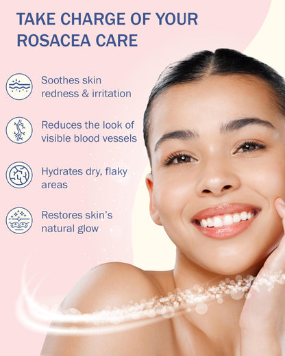 Rosacea Treatment Skincare for Women & Men - Face Wash, Rosacea Cream & Face Serum, Moisturizer Redness Reducing Skin Care with Aloe Vera,